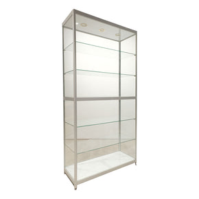 Glass Tower Showcase Display Cabinet - Silver (1950x1000x500) image 0