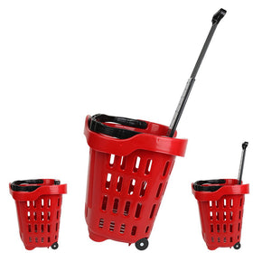 Shopping Troley Basket on Wheels - Red (43 Lt) image 0