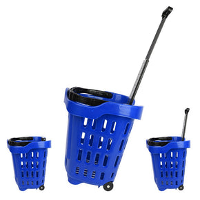 Shopping Troley Basket on Wheels - Blue (43 Lt) image 0