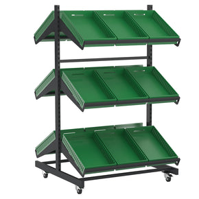 Double Sided Mobile Fruit and Vegetable Display Only Unit (3 Shelves) image 0